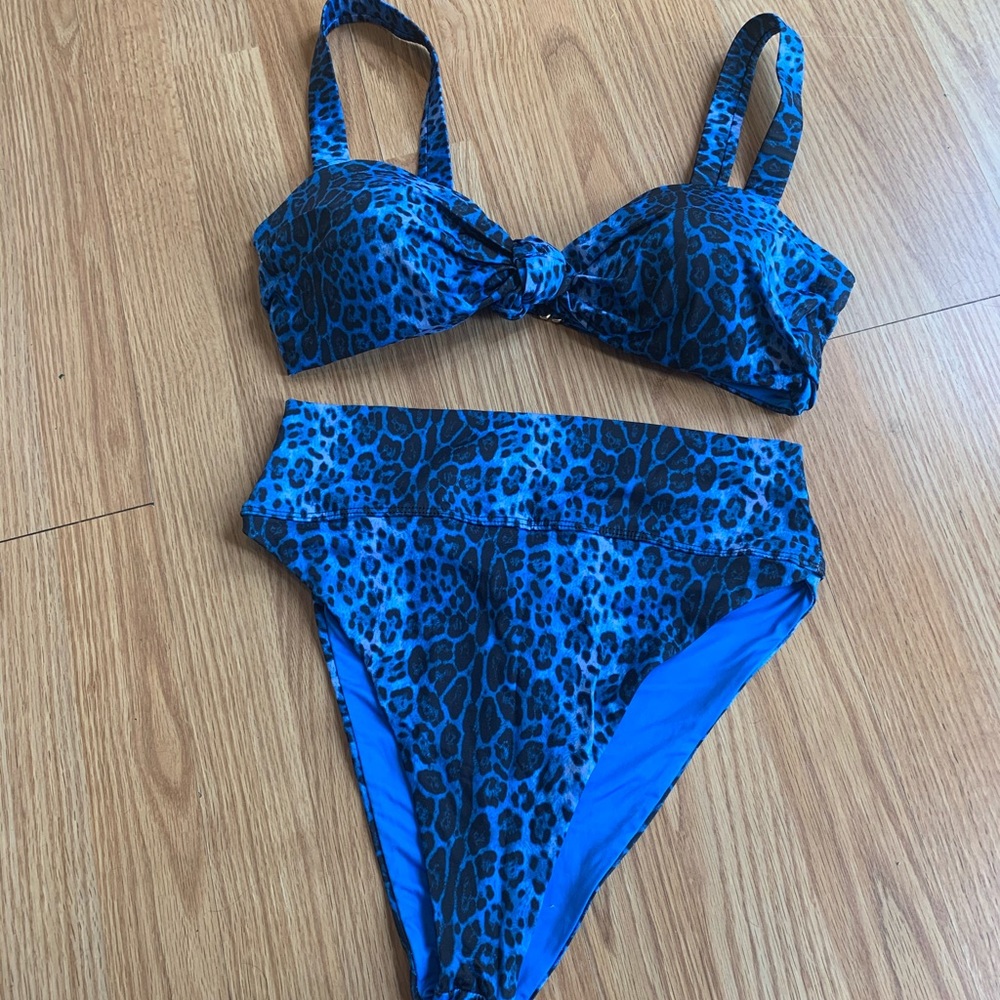 Beach Riot Blue Cheetah Bikini